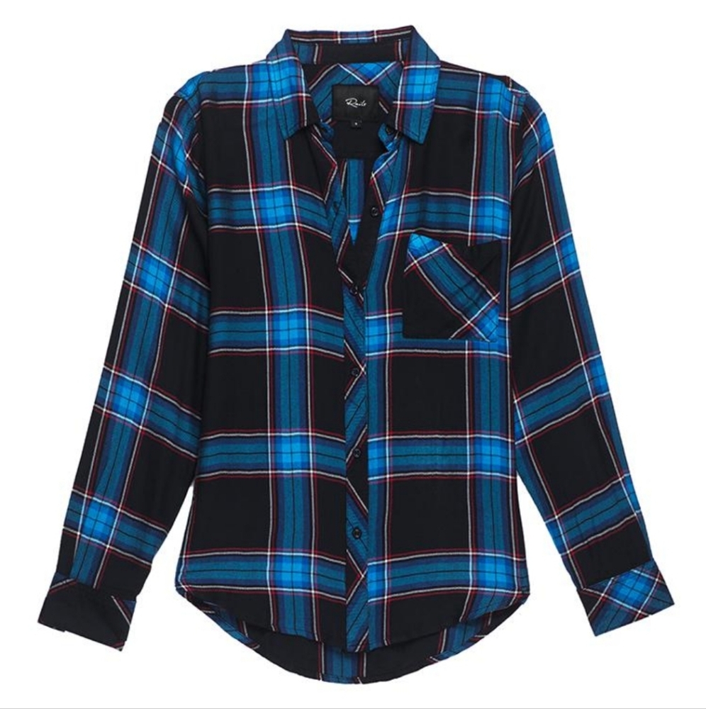 Rails Hunter plaid shirt Azure Midnight Ruby S